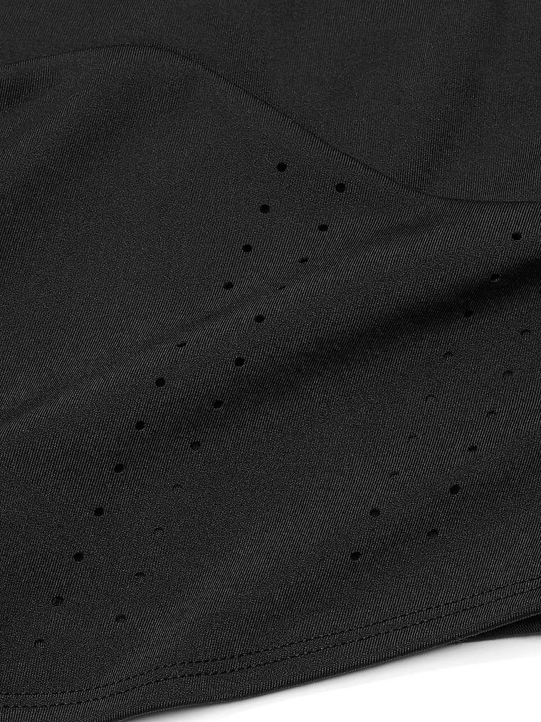 Victoria's Secret, VSX VS Essential Perforated Corset Top, Black, detail, 3 of 5