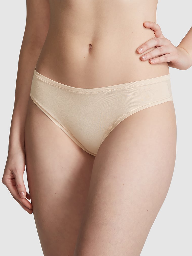 PINK Cotton Cheeky Panty, Marzipan, onModelFront, 1 of 3 Anabel is 5'8" or 173cm and wears Small