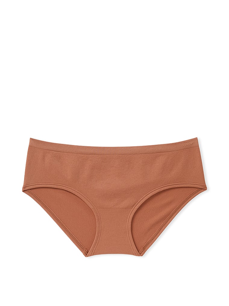 PINK Seamless Hiphugger Panty, Caramel, offModelFront, 3 of 3