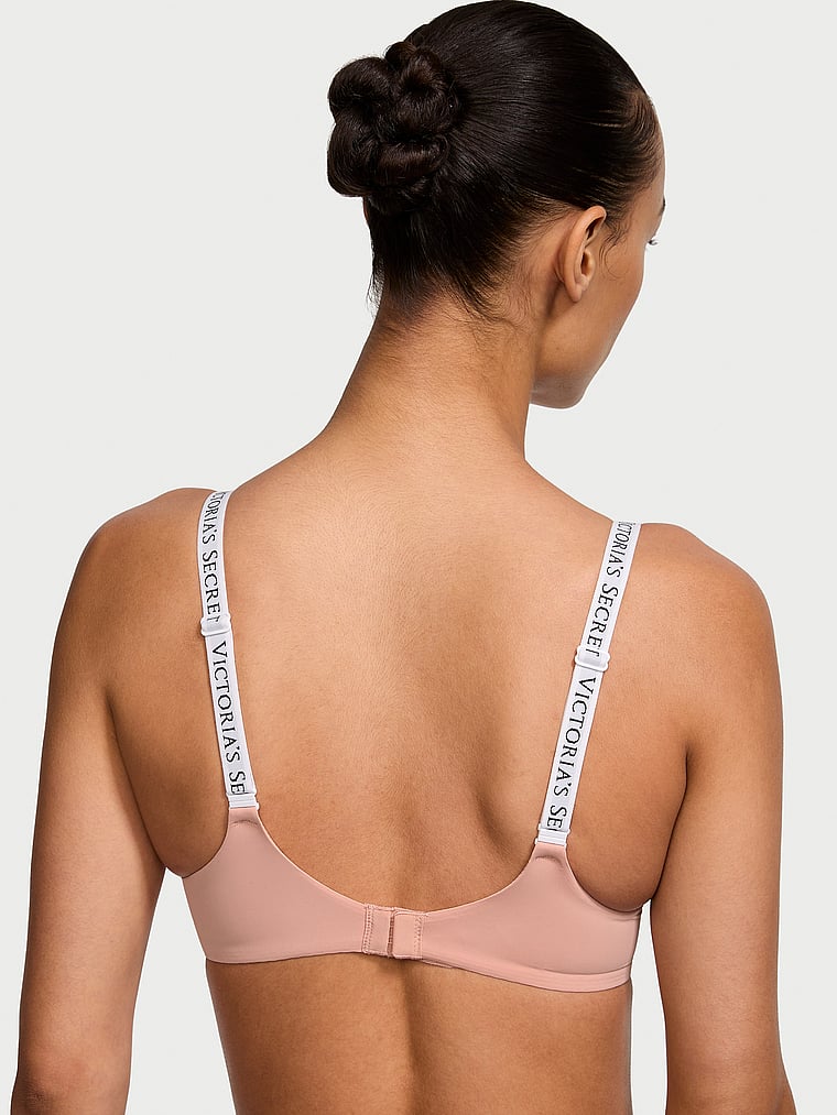 Victoria's Secret, The T-shirt Lightly Lined Wireless Bra, Misty Rose, onModelBack, 2 of 3 Nikita  is 5'10" or 178cm and wears 34B or Small