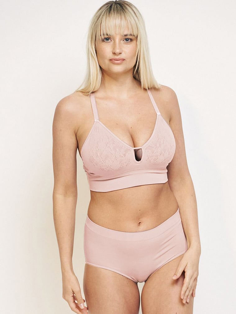 Victoria's Secret, MINDD Full Coverage Brief, Vintage Rose, onModelSide, 3 of 5