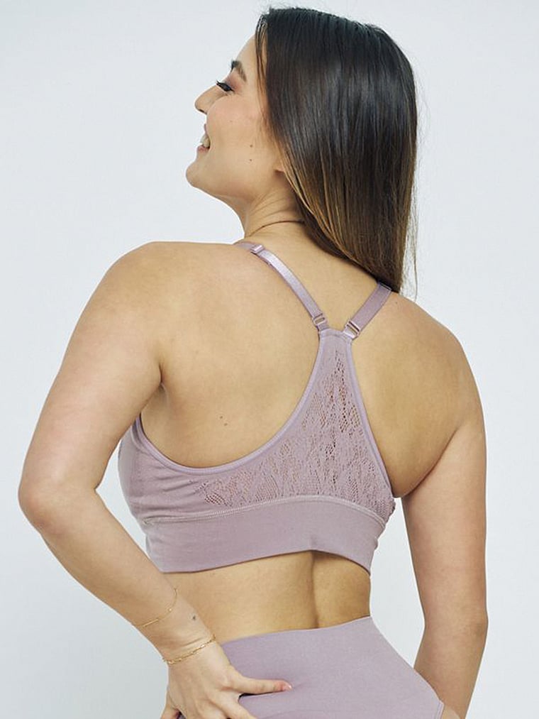 Victoria's Secret, MINDD Deep V-Notch Bra, Champagne, onModelBack, 2 of 4