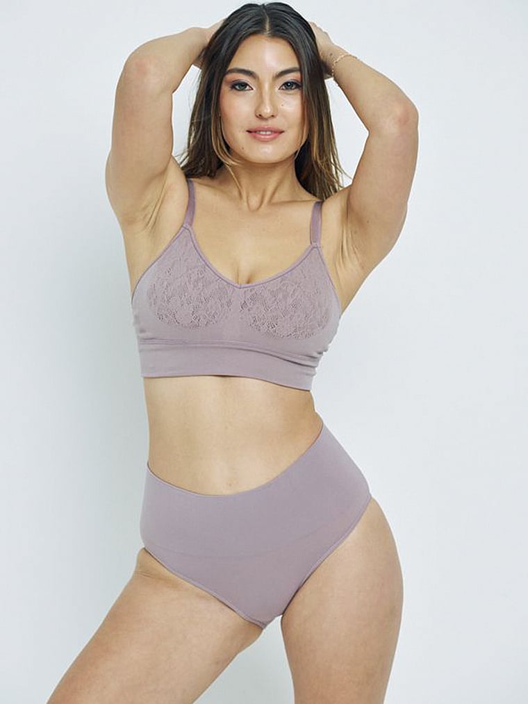 Victoria's Secret, MINDD High-Rise Shaping Brief, Champagne, onModelSide, 3 of 4