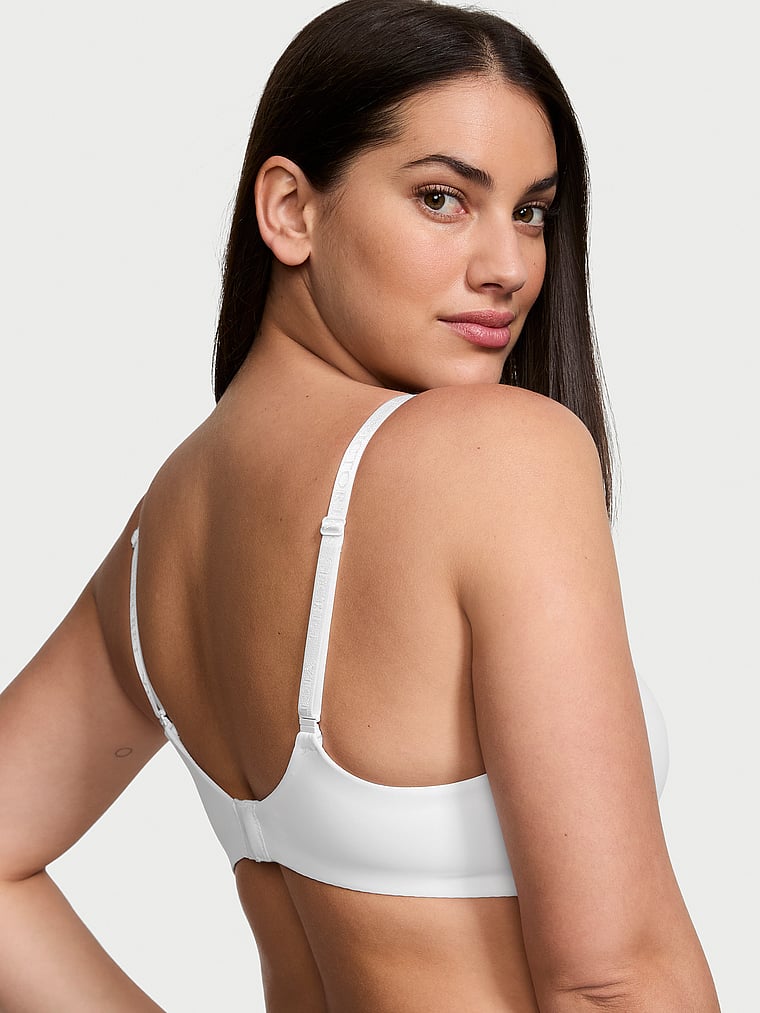 Victoria's Secret, The T-shirt Lightly Lined Wireless Bra, VS White, onModelBack, 2 of 3 Lorena is 5'9" or 175cm and wears 34DD (E) or Large