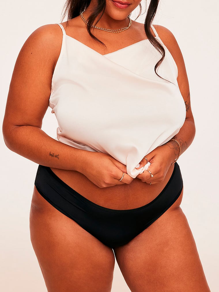 Victoria's Secret, Adore Me Beatrice Cheeky Panty, Jet Black, offModelFront, 4 of 6