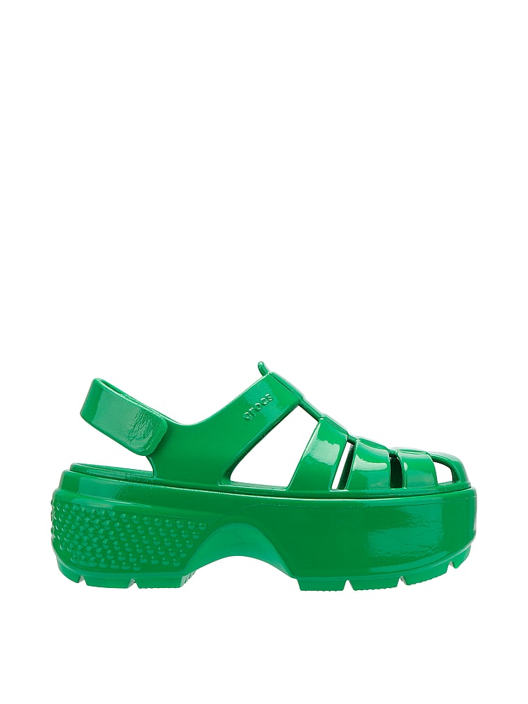 Crocs Stomp Fisherman Sandals, Green Ivy, onModelFront, 1 of 2