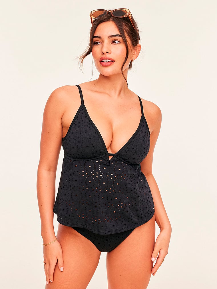 Victoria's Secret, Adore Me Bailee Swim Bottom, Jet Black, onModelSide, 3 of 6