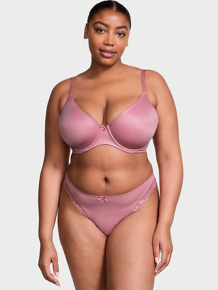 Victoria's Secret, Body by Victoria Invisible Lift Full-Coverage Minimizer Bra, Dusk Mauve, onModelSide, 4 of 4 Brianna is 5'10" or 178cm and wears 38DD (E) or Extra Large