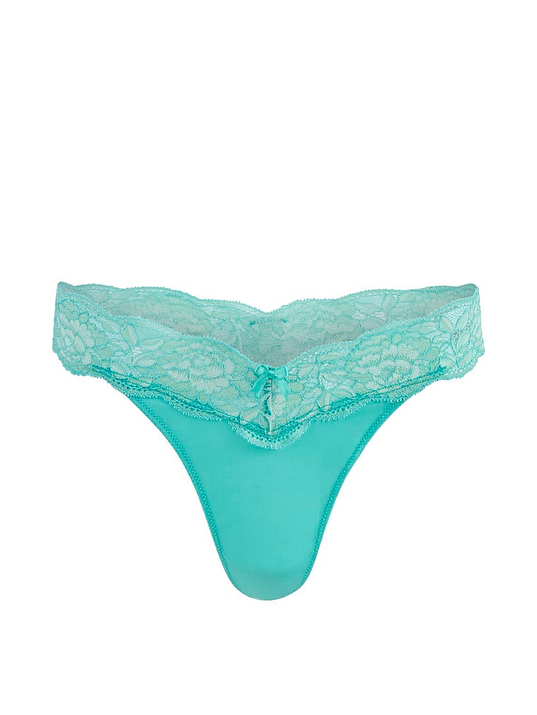 Victoria's Secret, Adore Me Jaya Thong Panty, Pool Blue, offModelFront, 3 of 3