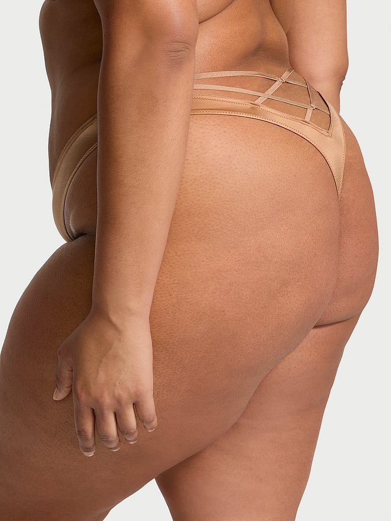 Strappy Back High-Leg Thong Panty