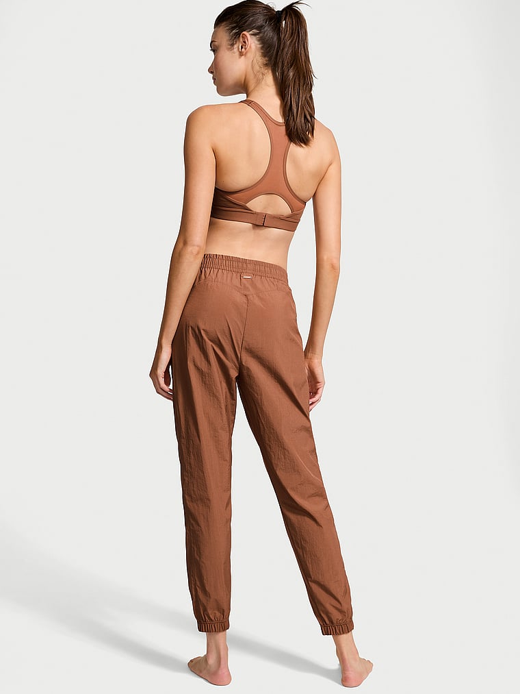 Victoria's Secret, VSX Parachute Weekend Jogger Pant, Caramel, onModelBack, 2 of 4 Kennidy is 5'11" or 180cm and wears Small