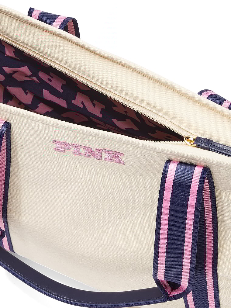 Victoria's Secret, Victoria's Secret Signature Canvas Tote, Signature, offModelBack, 3 of 3