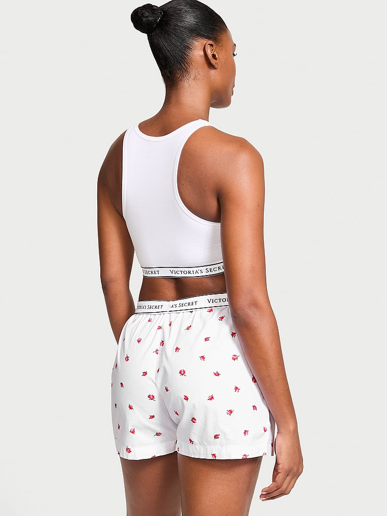 Victoria's Secret, Victoria's Secret Heritage Cotton Boxer Shorts, Rosebuds, onModelBack, 2 of 3 Tsheca  is 5'9" or 175cm and wears Small