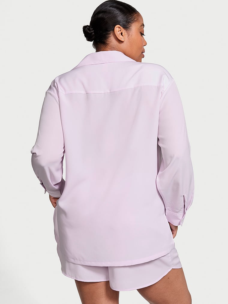 Luxe Crepe Long-Sleeve Sleepshirt