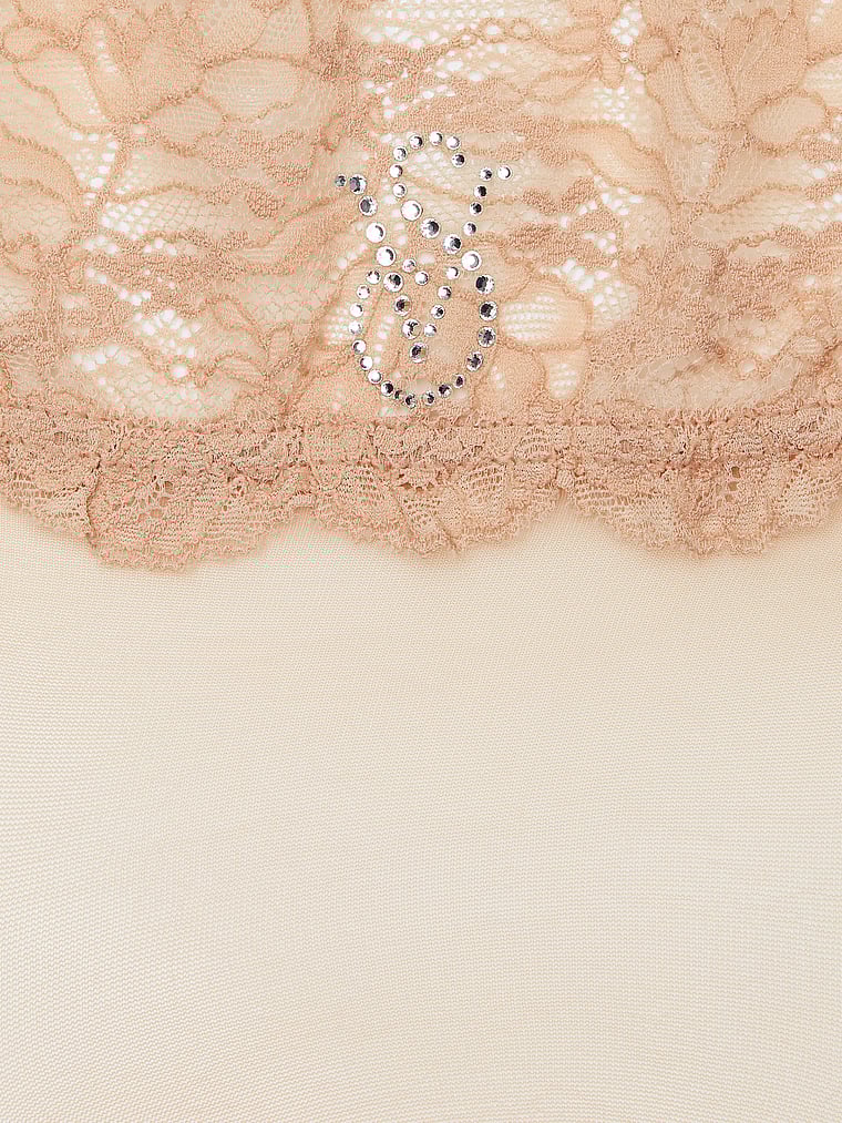 Victoria's Secret, Very Sexy Lace Top Thigh Highs, Praline, offModelBack, 5 of 5