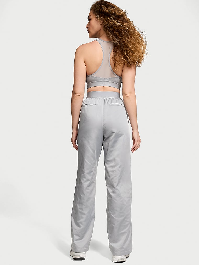 Lux Glossy Sport Wide-Leg Pants