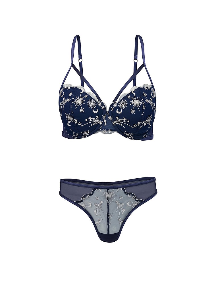 Victoria's Secret, Adore Me Estelle Balconette Bra, Medieval Blue, offModelFront, 4 of 6