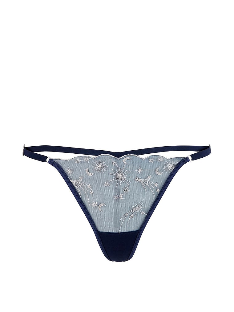 Victoria's Secret, Adore Me Cassiopeia G-String Panty, Medieval Blue, offModelFront, 3 of 5