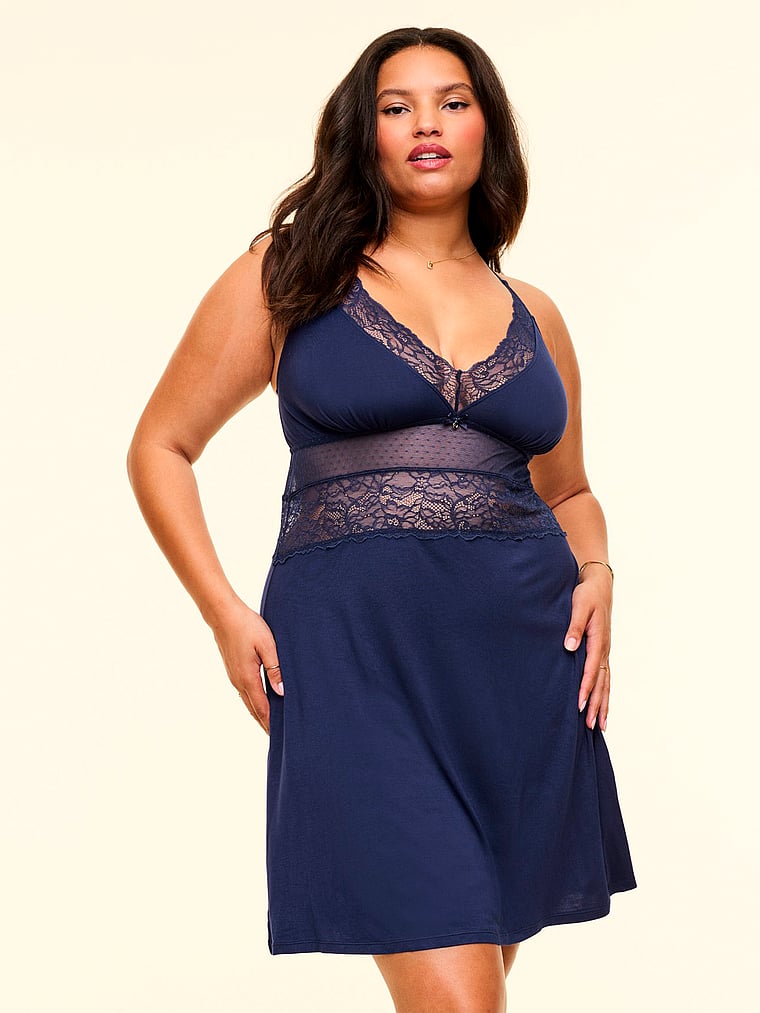 Victoria's Secret, Adore Me Christyna Slip, Medieval Blue, offModelBack, 5 of 6