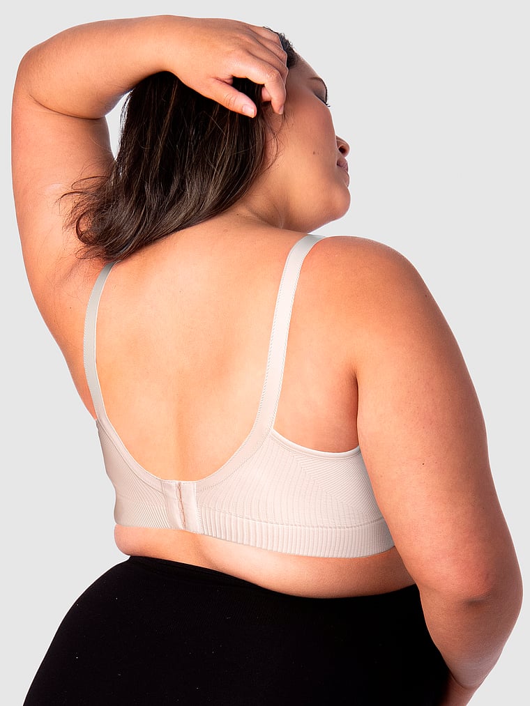 Victoria's Secret, Hotmilk My Everyday Flexfit Wirefree Nursing Bra, Latte, onModelBack, 2 of 3