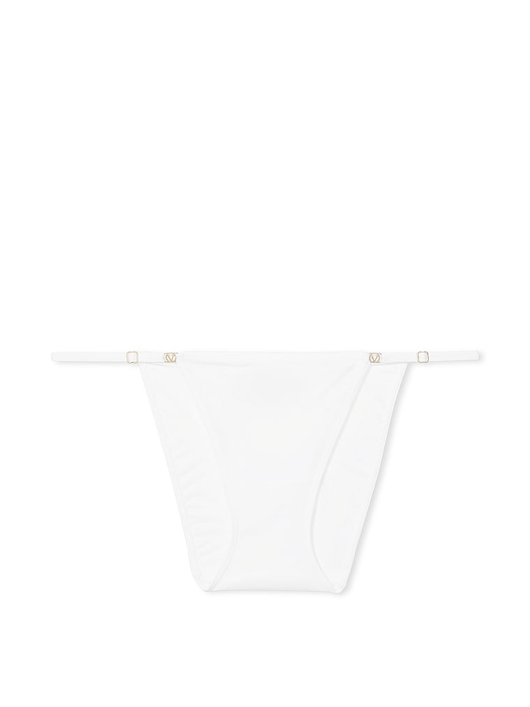 Victoria's Secret, Love Cloud Smooth Adjustable String Bikini Panty, VS White, offModelFront, 4 of 4
