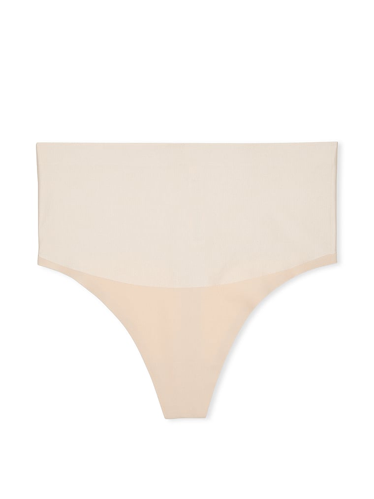 Victoria's Secret, Body by Victoria SmoothingShimmer™ Thong Panty, Marzipan, offModelFront, 3 of 3