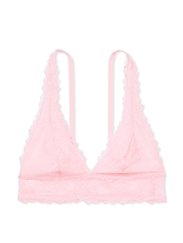 Bralette Dentelle Victoria's Secret PINK - Taille XS, Noir Fleuri, Neuve Avec étiquettes