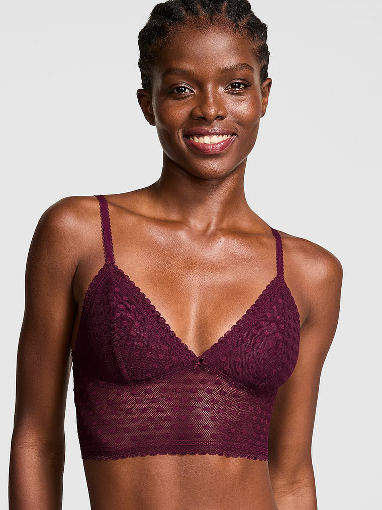 Bralette Bandeau Longline Victoria's Secret En Coton Rose - Taille S, Neuf Avec étiquette