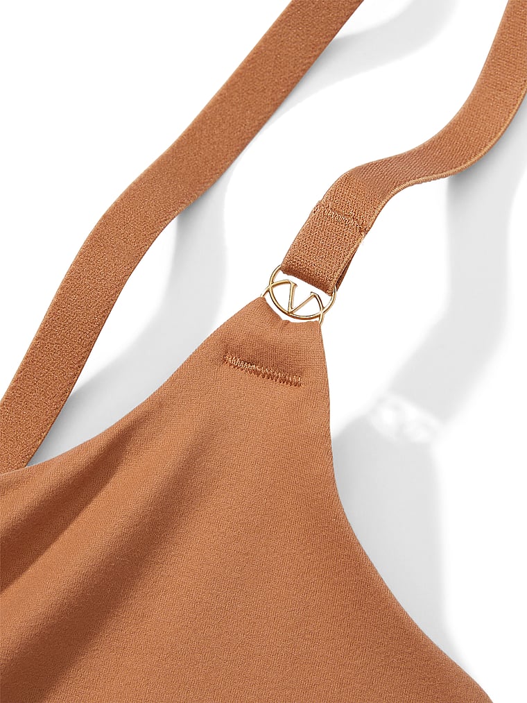 Victoria's Secret, Victoria's Secret Feathersoft Essentials Lightly Lined Bodysuit, Toffee, detail, 4 of 4