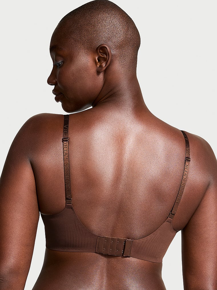 Victoria's Secret, Victoria's Secret Bare Push-Up Wireless Comfort Bra, Ganache, onModelBack, 2 of 3 Arame is 5'11" and wears 34B or Medium
