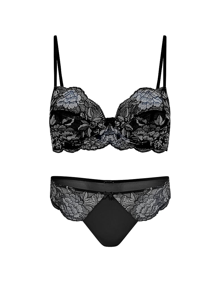 Victoria's Secret, Adore Me Chelsi Bra, Jet Black, offModelFront, 4 of 6