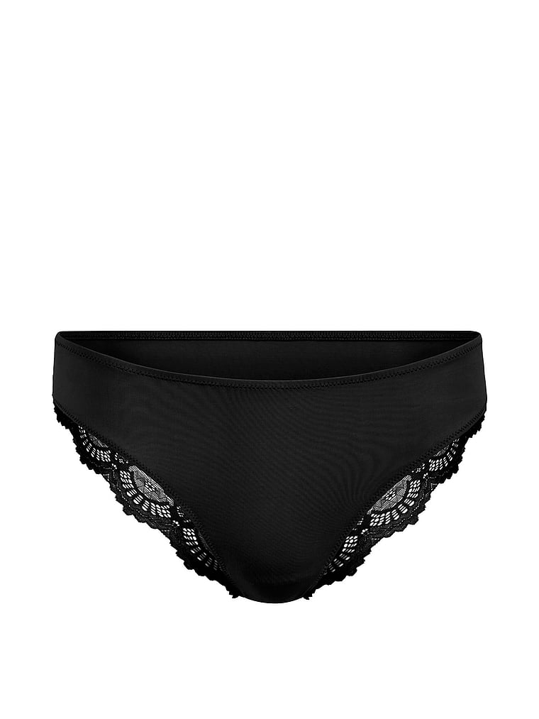 Victoria's Secret, Adore Me Jainey Bikini Panty, Jet Black, offModelFront, 3 of 5