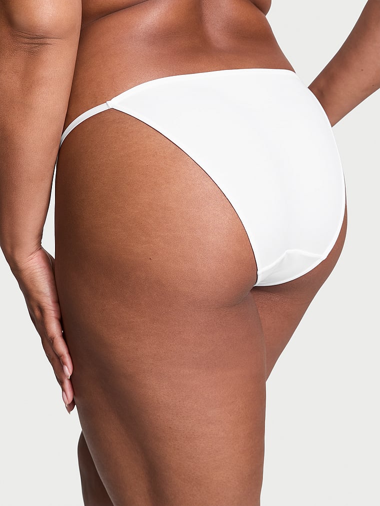 Victoria's Secret, Love Cloud Smooth Adjustable String Bikini Panty, VS White, onModelBack, 2 of 4 Brianna is 5'10" or 178cm and wears Large