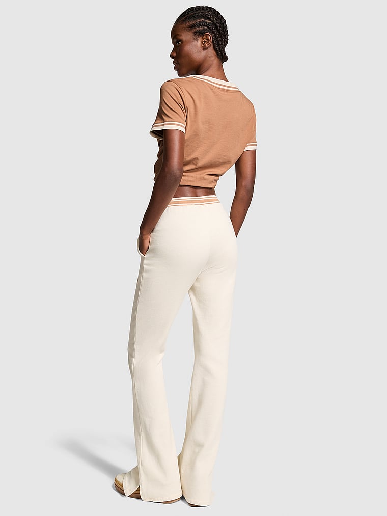 Ivy Fleece Split-Hem Flare Sweatpants