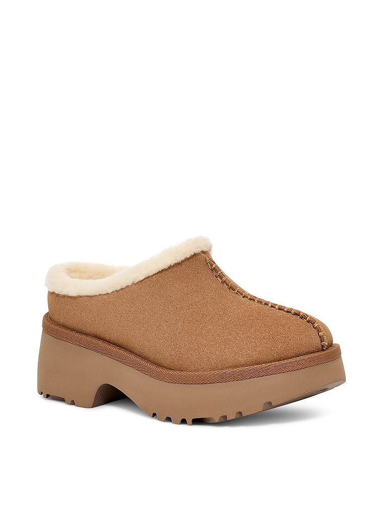 UGG® New Heights Cozy Clogs, Chestnut, onModelBack, 2 of 3