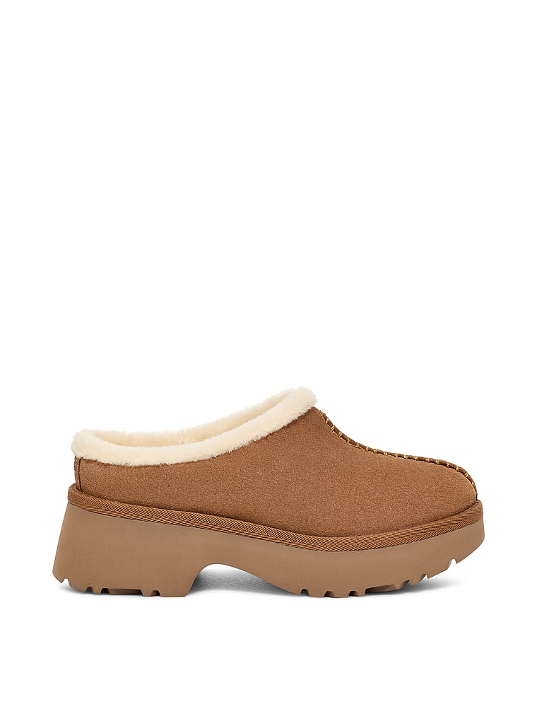 UGG® New Heights Cozy Clogs, Chestnut, onModelFront, 1 of 3