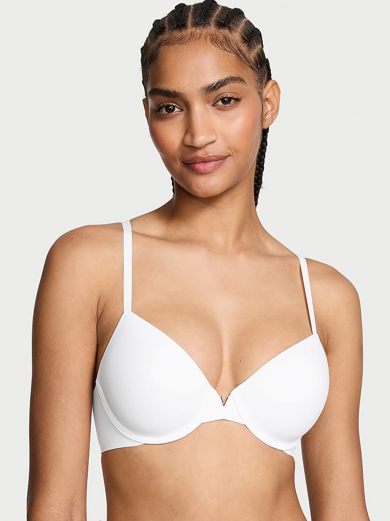 Victoria's Secret, Love Cloud Smooth Lightly Lined Full-Coverage Bra, VS White, onModelFront, 1 of 3 Anyeline is 5'10" or 178cm and wears 34B or Small