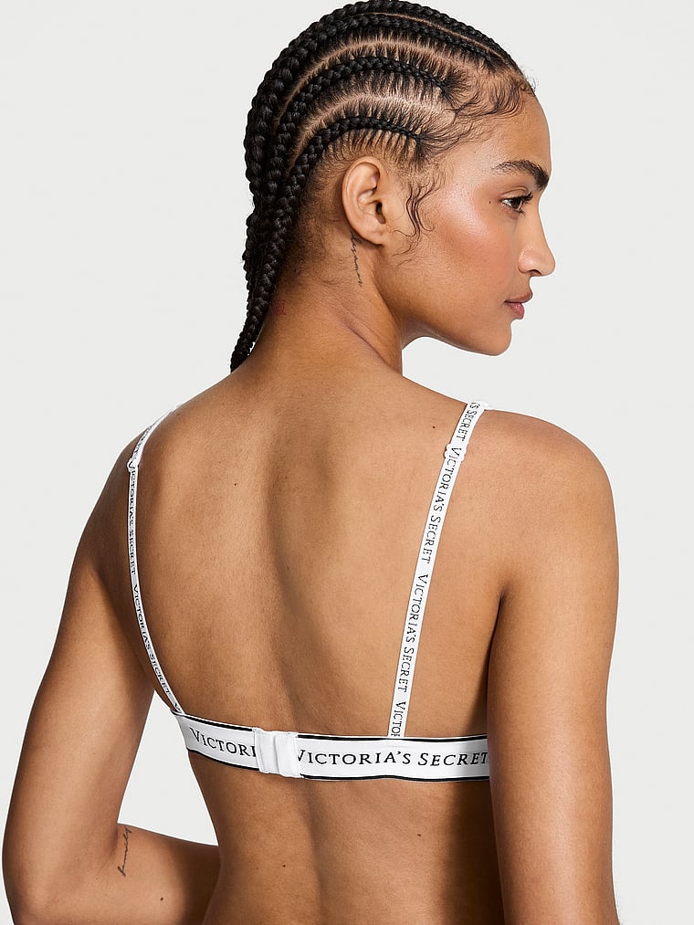 Victoria's Secret, The T-shirt Wireless Cotton Plunge Bralette, VS White, onModelBack, 2 of 2 Anyeline is 5'10" or 178cm and wears 34B or Small