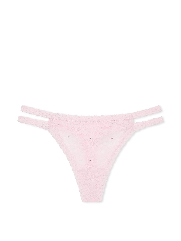PINK PINK Wink™ Strappy Thong Panty, Pink Tulip, offModelFront, 3 of 3