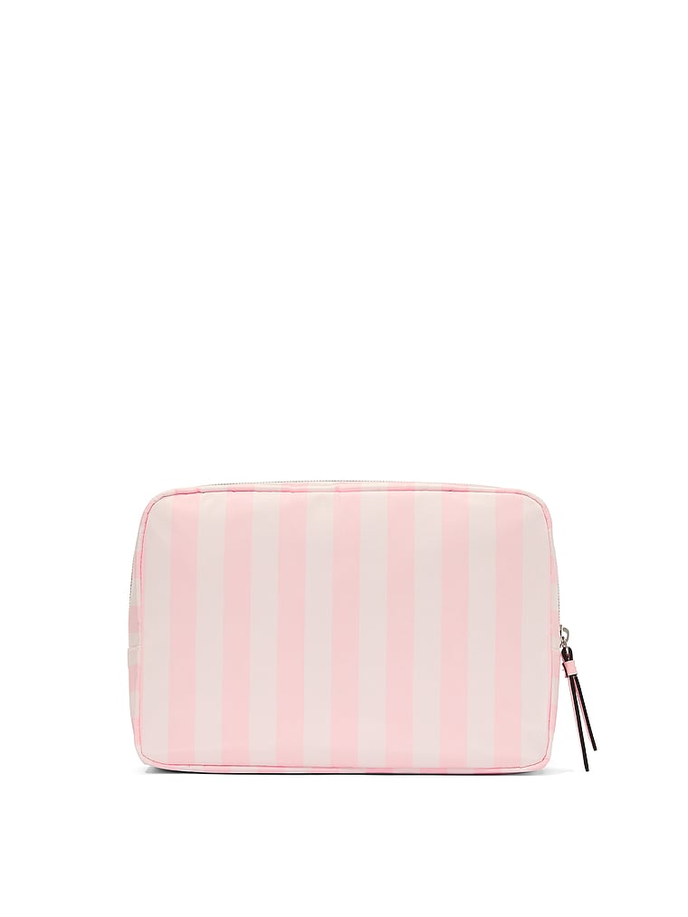 Victoria's Secret, Victoria's Secret Travel Makeup Pouch, Heritage Stripe, onModelBack, 2 of 3