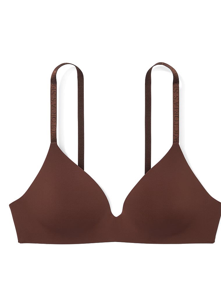Victoria's Secret, The T-shirt Lightly Lined Wireless Bra, Ganache, offModelFront, 3 of 3