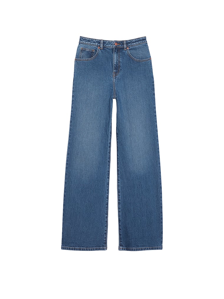 PINK Denim by PINK High-Rise Straight Jeans, Medium Wash, offModelFront, 3 of 3