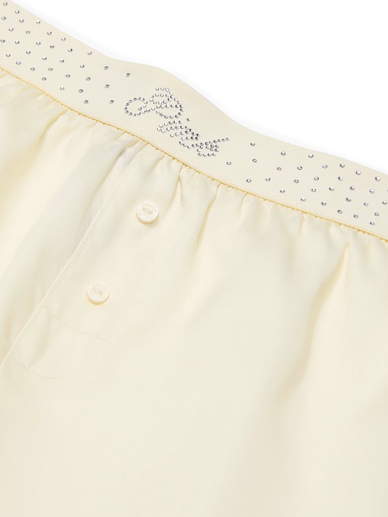 PINK Cotton Boxy Pajama Shorts, Creamer Bling, detail, 4 of 4