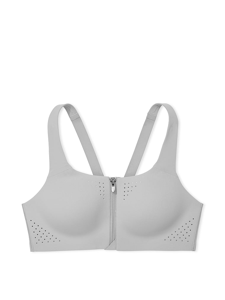 Victoria's Secret, VSX VSX Featherweight Max™ Front-Close Sports Bra, Sterling, offModelFront, 3 of 5