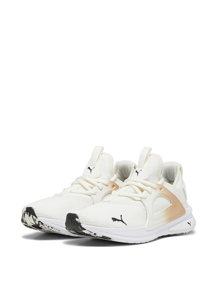 Puma Softride Enzo Evo Molten Metal Sneakers, Warm White-Puma Gold-Puma Black, onModelBack, 2 of 3
