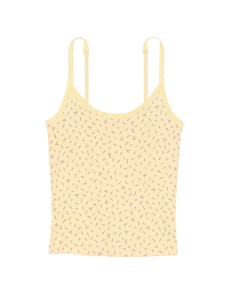 PINK Keyhole Charm Cami, Honeysuckle Ditsy Floral, offModelFront, 2 of 4