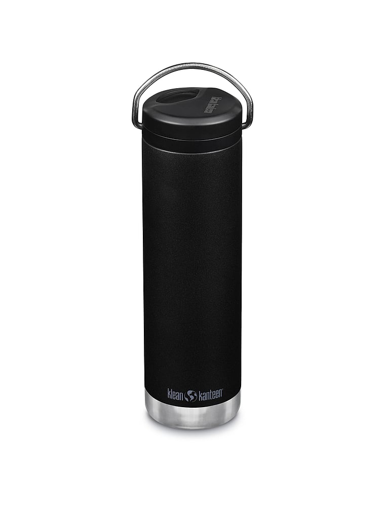 Klean Kanteen 20oz TKWide Insulated Water Bottle with Twist Cap, Black, onModelBack, 2 of 3