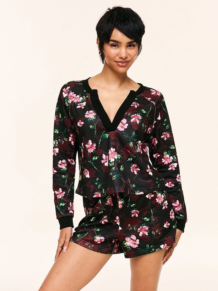 Victoria's Secret, Adore Me Lesley Lounge Set, Ethereal Whisper Floral, detail, 4 of 4