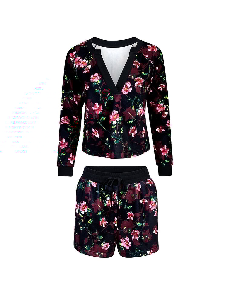 Victoria's Secret, Adore Me Lesley Lounge Set, Ethereal Whisper Floral, onModelSide, 3 of 4