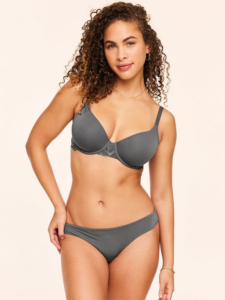 Victoria's Secret, Adore Me Teagan Bikini Panty, Smoked Pearl, onModelFront, 1 of 3